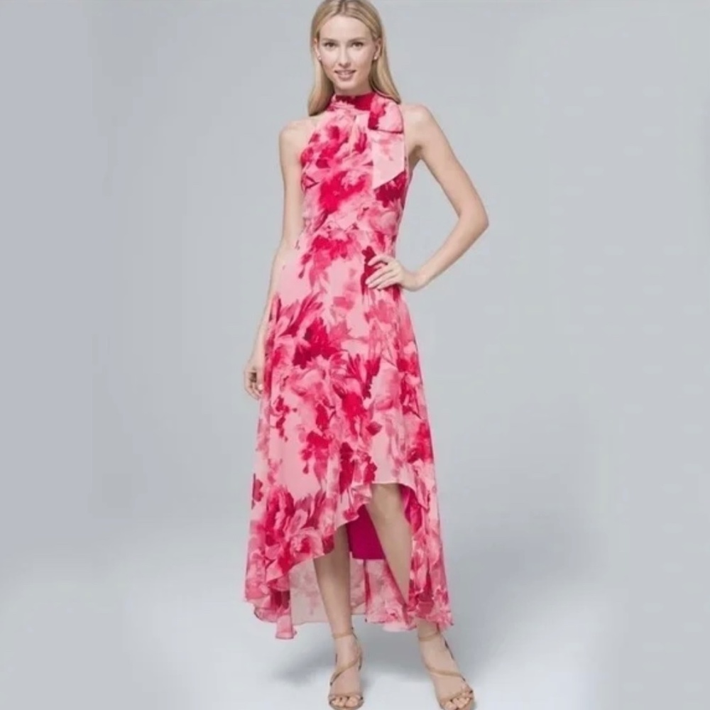 NWT White House Black Market floral chiffon dress SZ 4